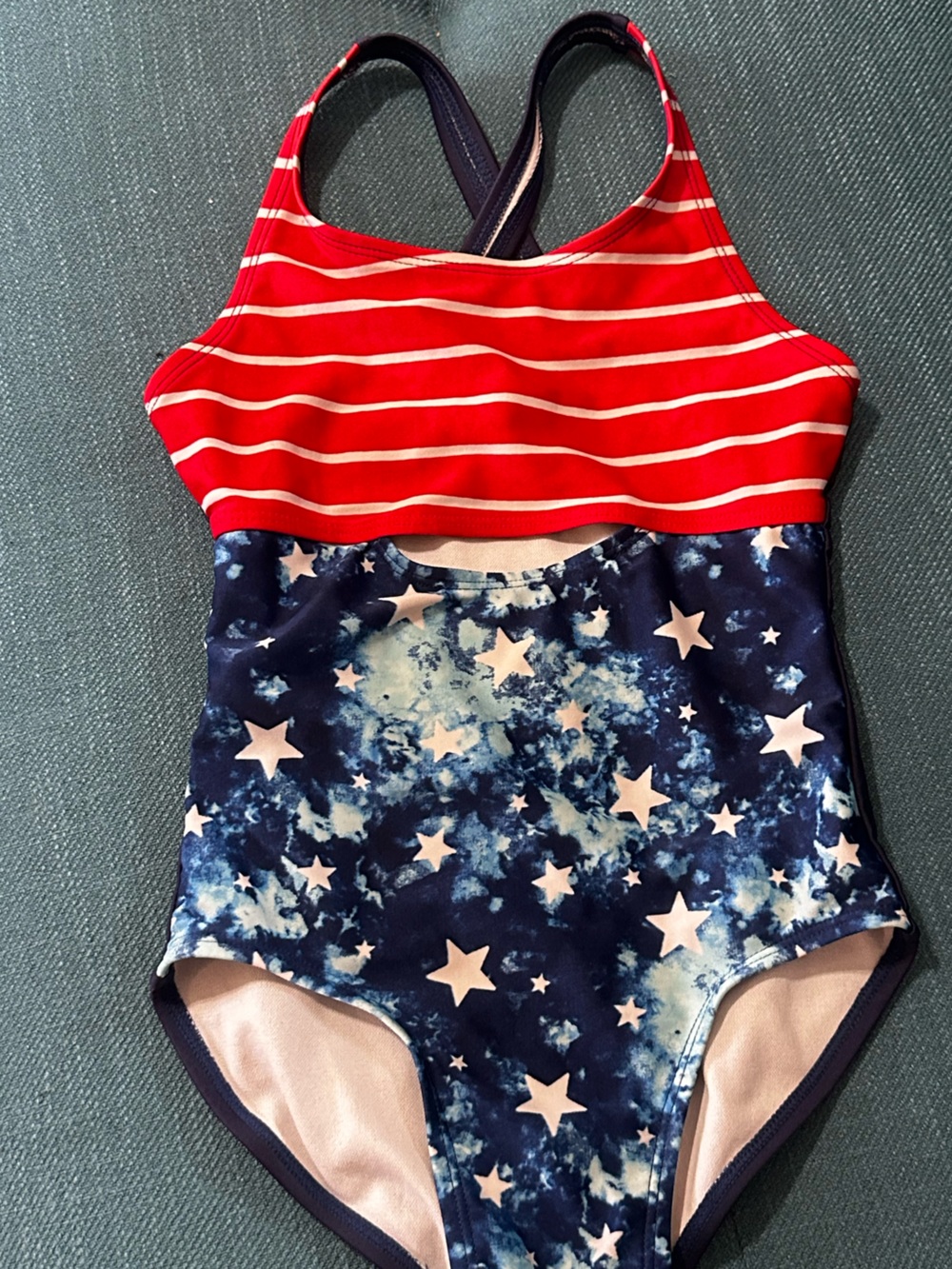 Red Stripe & Navy Star One-Piece Swimsuit